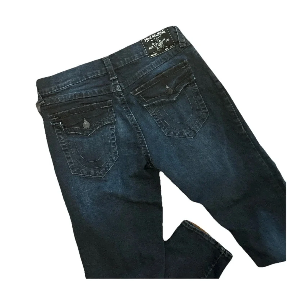 True Religion Geno Big T Flap Pocket Relaxed Slim Fit Jeans Men's Size 36x32.5